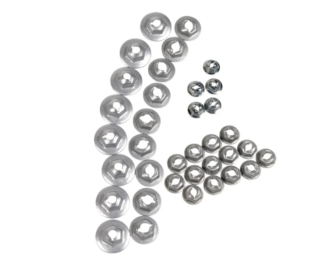 Redline Restomotive® 1964 Chevrolet Corvette 36 Piece Emblem Speed Nut / Fastener Kit