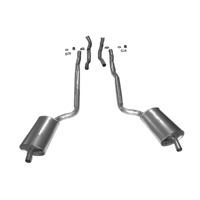 Corvette Exhaust System, 2.5" 427 Auto Welded Secondary Pipe and Muffler, 1966-1967