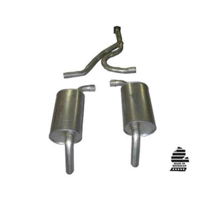 Corvette Exhaust System, Converter Back, 1976-1977
