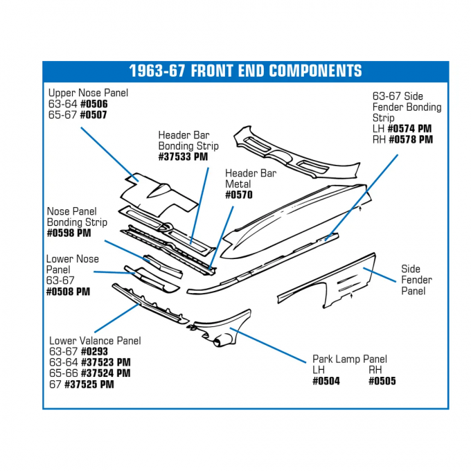 Corvette Lower Valance Panel, Front (Press Molded), 1963-1964