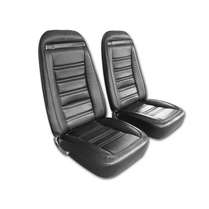 CA 1975 Chevrolet Corvette Driver Leather Seat Covers Leather/Vinyl 481020 | 59-96 Black