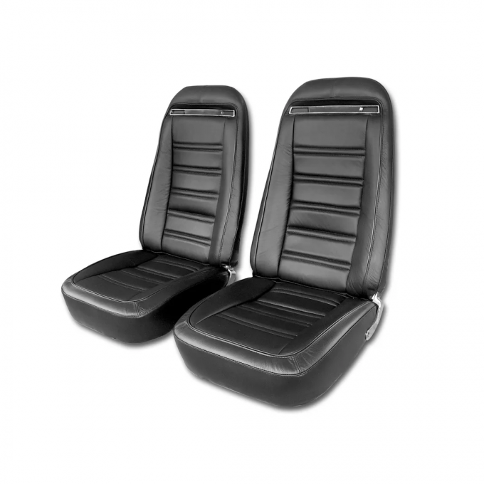 Corvette America 1972-1974 Chevrolet Corvette Driver Leather Seat Covers 100% Leather 484520 | 59-96 Black