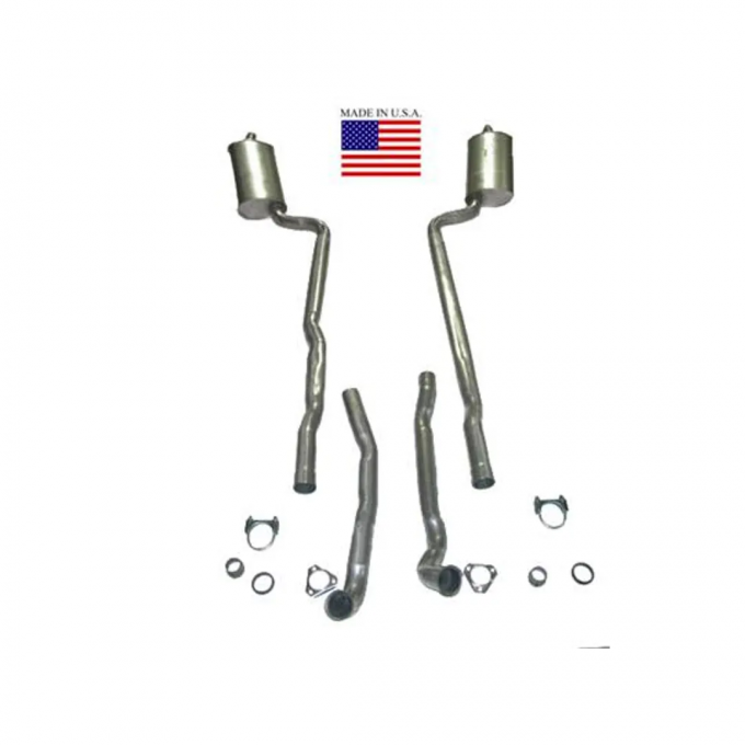 Corvette Exhaust System, 2.5" 396/427 4 Speed Welded Secondary Pipe and Muffler, 1965-1967
