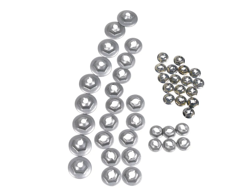 Redline Restomotive® 1967 Chevrolet Corvette 46 Piece Emblem Speed Nut / Fastener Kit