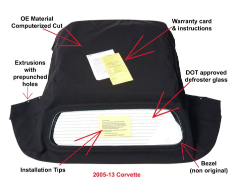 Corvette Headliner, Black Lori Cloth Original, 1997-1999