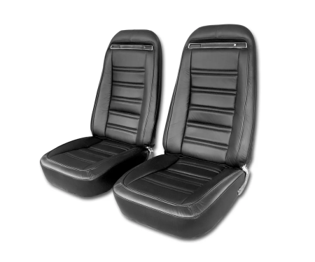 CA 1972-1974 Chevrolet Corvette Driver Leather Seat Covers 100% Leather 484520 | 59-96 Black