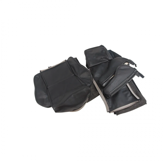 CA 1984-1988 Chevrolet Corvette Driver Leather Seat Covers Sport No Perforations 483920 | 59-96 Black