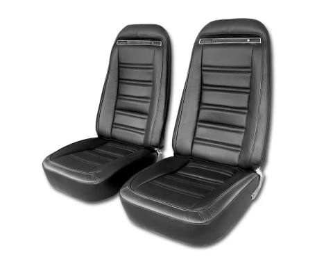 Corvette America 1972-1974 Chevrolet Corvette Driver Leather Seat Covers 100% Leather 484520 | 59-96 Black