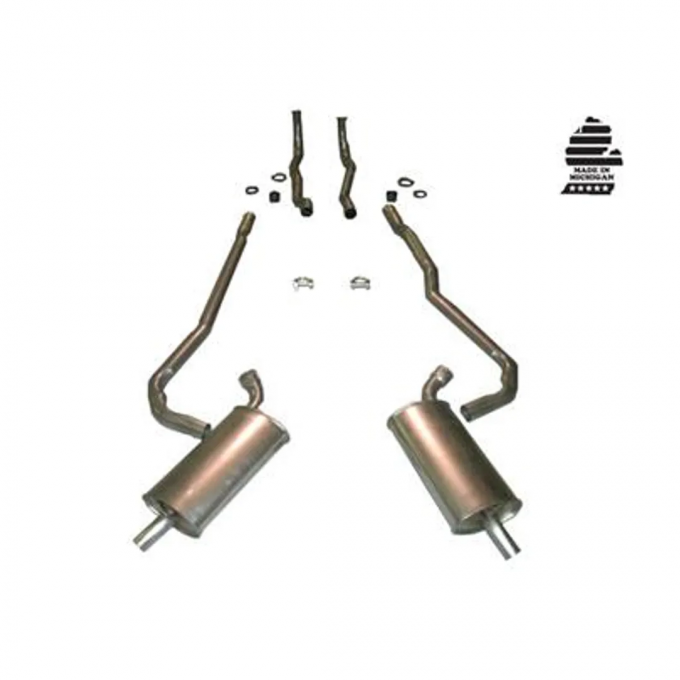 Corvette Exhaust System, 350 4 Speed 2In, 1969-1972