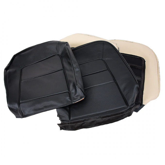CA 1965 Chevrolet Corvette Driver Leather Seat Covers 480220 | 59-96 Black