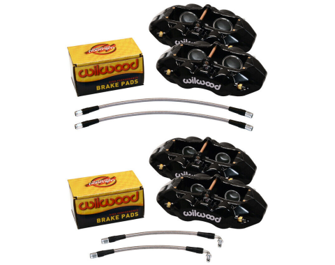 Corvette Wilwood Black Aluminum Caliper Set, 1965-1982