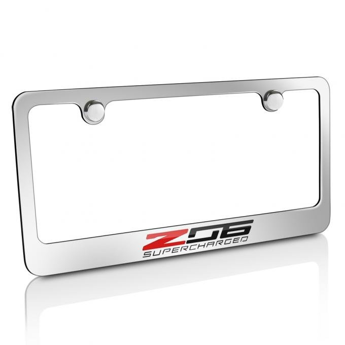 Corvette Elite License Frame, C7 Z06 Supercharged Script