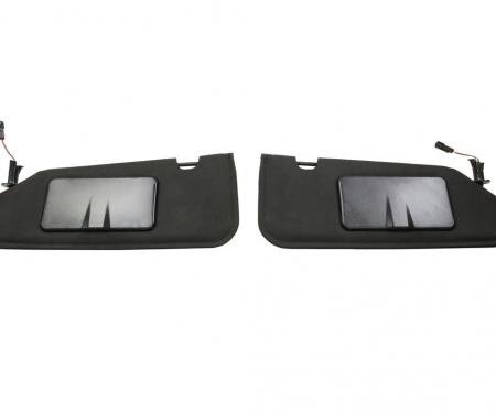 Corvette Sunvisors with Lighted Vanity Mirror, Left & Right, 2005-2013
