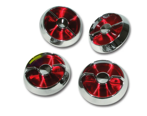 Corvette Door Lock Knobs/Reflectors, 4 Piece Set, 1963-1964