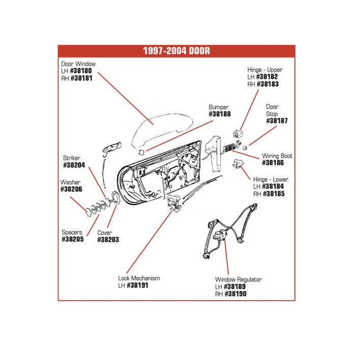 Corvette Door Striker, 1997-2004