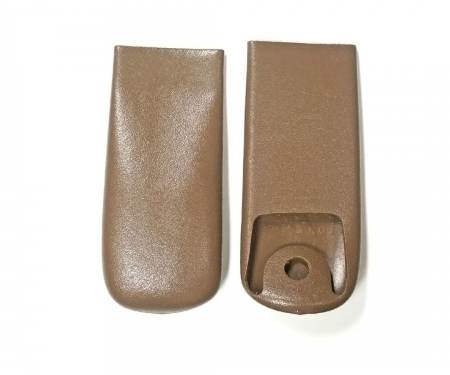 Corvette Shoulder Harness End Covers, Md Saddle, 1966-1967