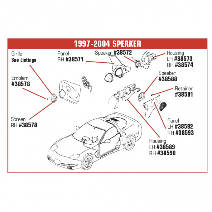 Corvette Rear Speaker Housing, Coupe Left, 1997-2004