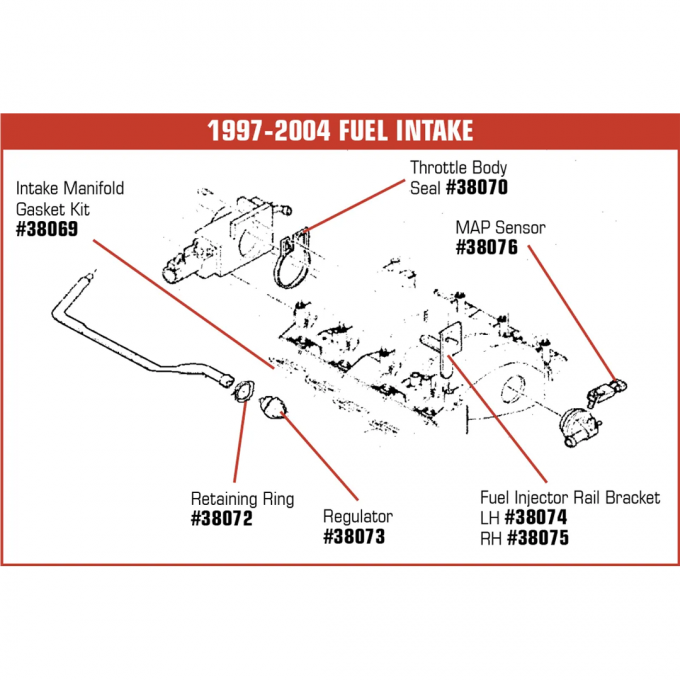 Corvette Fuel Injection Rail Bracket, Right, 1997-2004