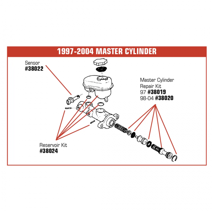 Corvette Master Cylinder Repair Kit, 1997