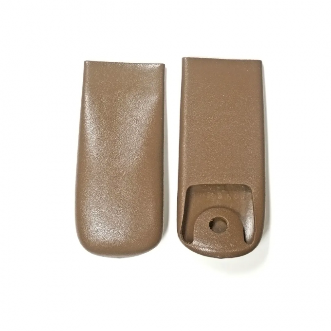 Corvette Shoulder Harness End Covers, Md Saddle, 1966-1967