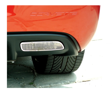 Corvette Backup Light Louvers, Stainless Steel, 2005-2013