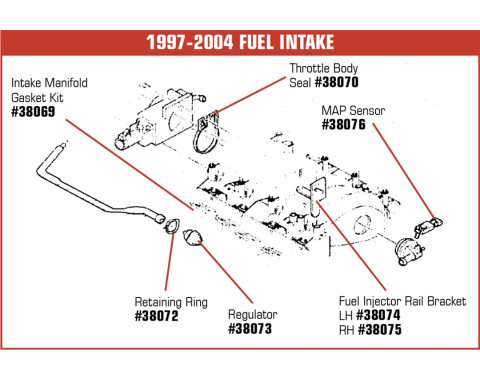 Corvette Fuel Injection Rail Bracket, Right, 1997-2004