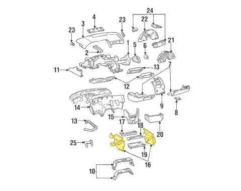 Corvette Bolster Bracket, Driver Side Inner, 1994-1996