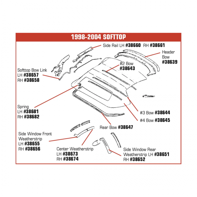 Corvette Convertible Top Counter Balance Spring, Left, 1998-2002