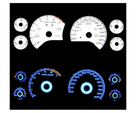 Corvette White Face Gauge Set, 1997-2004