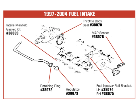 Corvette Fuel Injection Rail Bracket, Left, 1997-2004