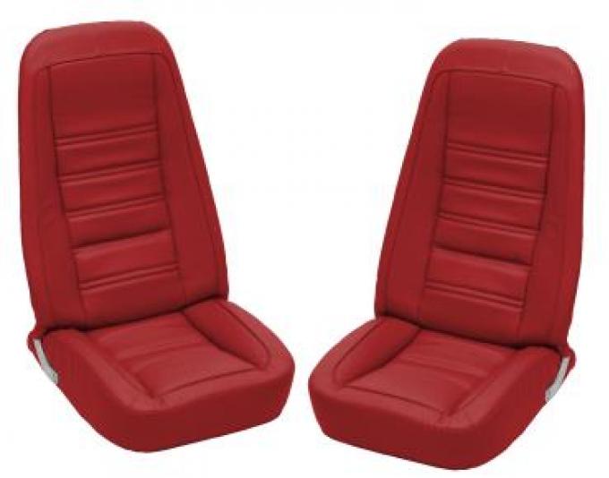 CA 1977-1978 Chevrolet Corvette Embroidered Leather Seat Covers Leather/Vinyl Original 419724E | 77-81 Red
