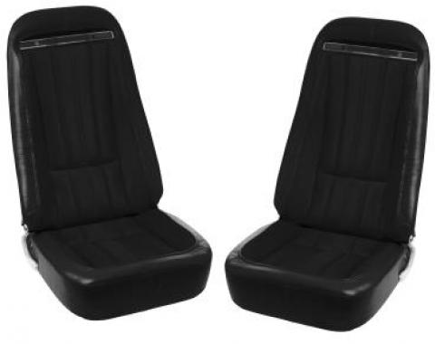 Corvette Vinyl Seat Covers, Black (Al Knoch), 1970-1974