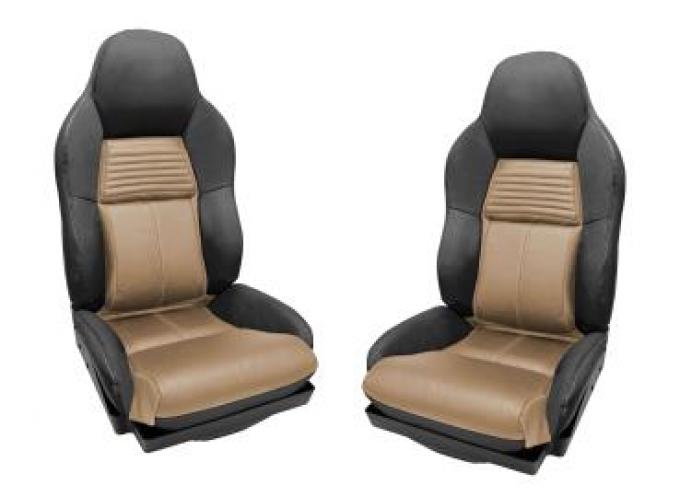 Corvette Mounted Leather Seat Covers, Two Tone Standard, 1994-1996
