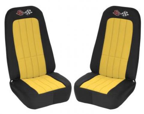 Corvette Neoprene Seat Covers with 68-72 Cross Flags, 1970-1978