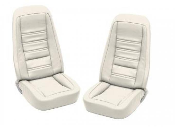 Corvette America 1976-1977 Chevrolet Corvette Embroidered Leather Seat Covers 100% Leather 419876E | 76-77 White