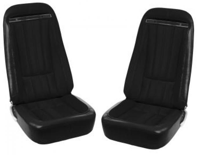 Corvette Vinyl Seat Covers, Black (Al Knoch), 1970-1974