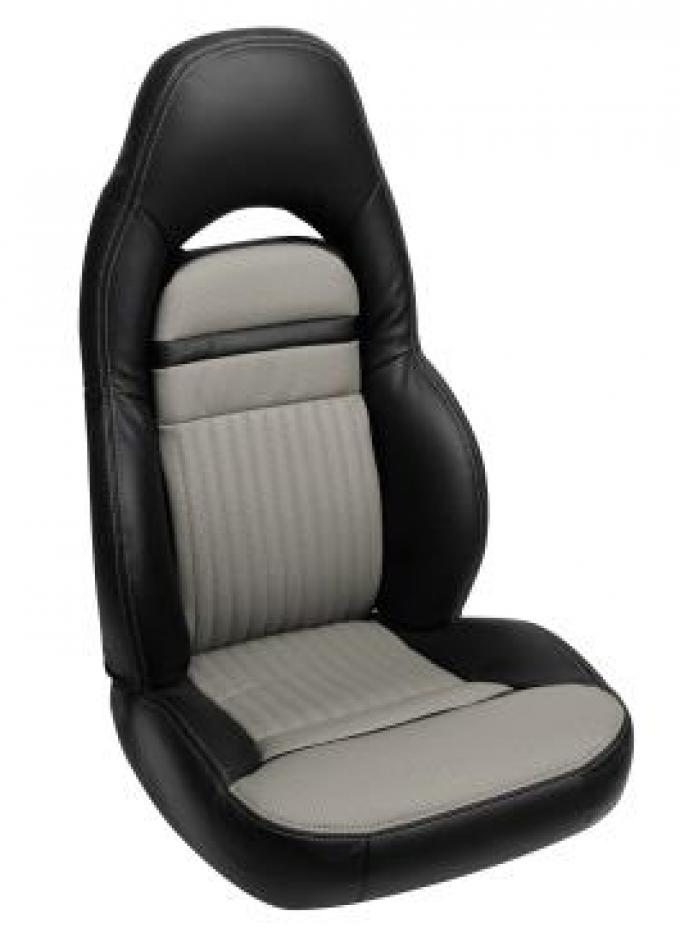 CA 1997-2004 Chevrolet Corvette Custom 100% Leather Seat Covers Sport Black & Gray 43871