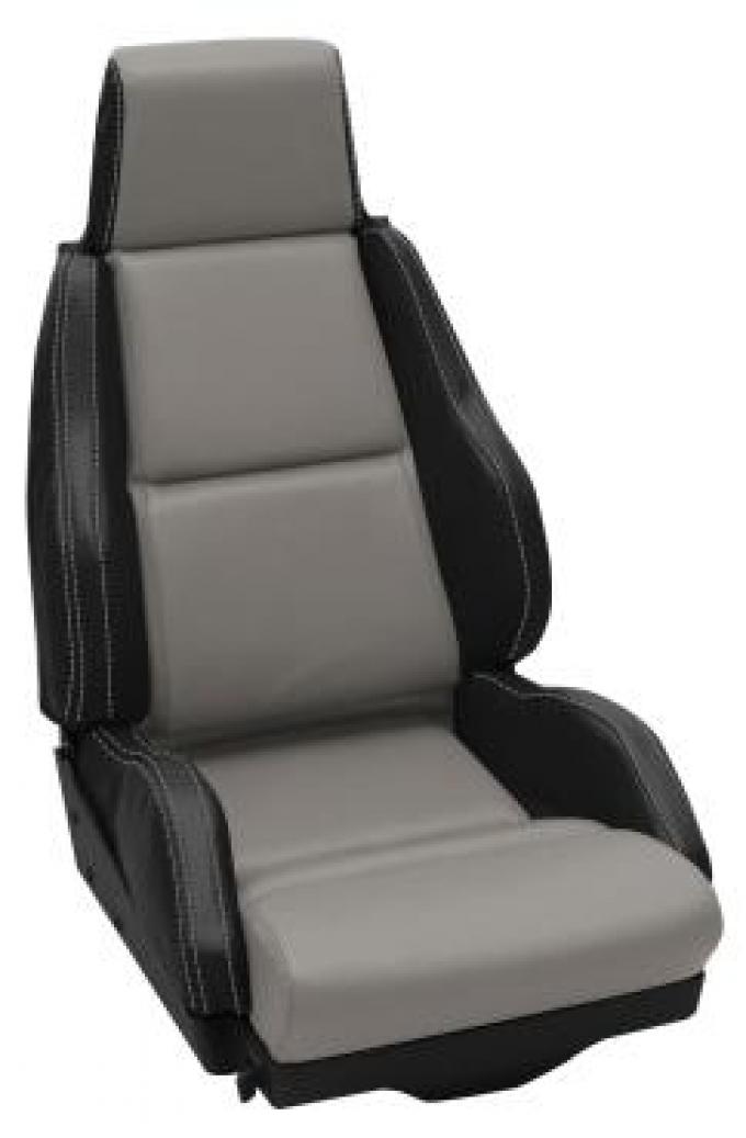 Corvette America 1984-1988 Chevrolet Corvette Custom 100% Leather Seat Covers Sport Black & Gray 44231