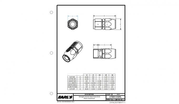 Earl's Swivel-Seal® Hose End AT800116ERL