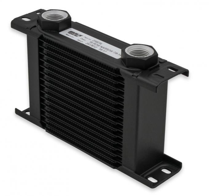 Earl's UltraPro Oil Cooler, Black, 16 Rows, Narrow Cooler, 10 O-Ring Boss Female Ports 216ERL