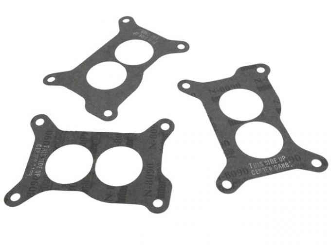 Corvette Carburetor Base Gasket Set, For Cars With 3X2, 1967-1969