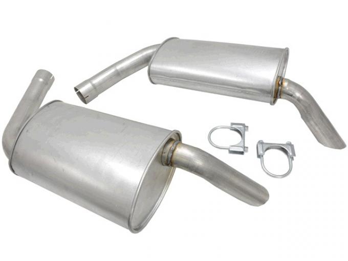 Corvette Mufflers Hideaway, 2 1/2 Inch, For Dual Exhaust Systems, 1974-1979