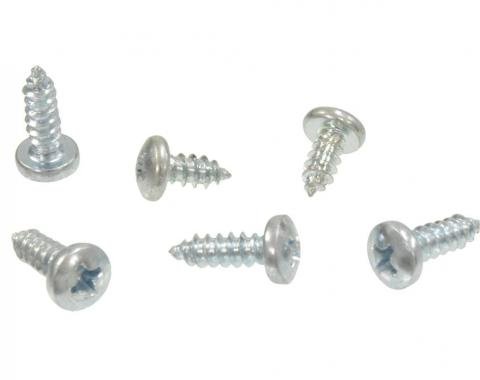 Corvette Outer Door Window Trim Mold Screws, 6 Piece, 1969-1982