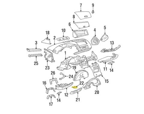 Corvette Bolster Bracket, Driver Side Center, 1990-1996