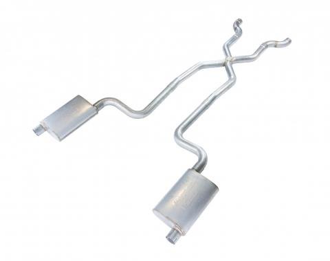 Pypes Crossmember Back w/X-Pipe Exhaust System 68-73 Corvette C3 Split Rear Dual Exit 2.5 in Intermediate And Tail Pipe Race Pro Mufflers/Hardware Incl Tip Not Incl Exhaust SCC12R