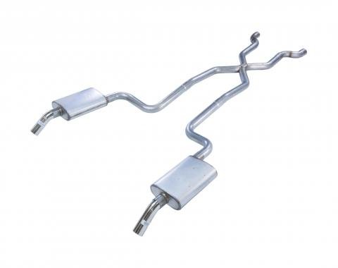 Pypes Crossmember Back w/X-Pipe Exhaust System 74-81 Corvette C3 Split Rear Dual Exit 2.5 in Intermediate And Tail Pipe Street Pro Mufflers/Hardware Incl Tip Not Incl Exhaust SCC10S