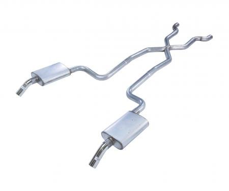 Pypes Crossmember Back w/X-Pipe Exhaust System 74-81 Corvette C3 Split Rear Dual Exit 2.5 in Intermediate And Tail Pipe Violator Mufflers/Hardware Incl Tip Not Incl Exhaust SCC10V