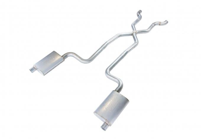 Pypes Crossmember Back w/X-Pipe Exhaust System 68-73 Corvette C3 Split Rear Dual Exit 2.5 in Intermediate And Tail Pipe Violator Mufflers/Hardware Incl Tip Not Incl Exhaust SCC12V