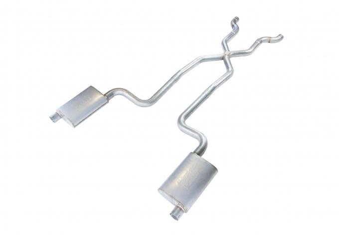 Pypes Crossmember Back w/X-Pipe Exhaust System 68-73 Corvette C3 Split Rear Dual Exit 2.5 in Intermediate And Tail Pipe Race Pro Mufflers/Hardware Incl Tip Not Incl Exhaust SCC12R