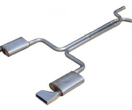 Pypes Crossmember Back w/X-Pipe Exhaust System 86-91 Corvette C4 Split Rear Dual Exit 2.5 in Intermediate And Tail Pipe Race Pro Mufflers/Hdw/2x8in. Polished Tips Incl Natural 409 Stainless Steel Exhaust SCC40R